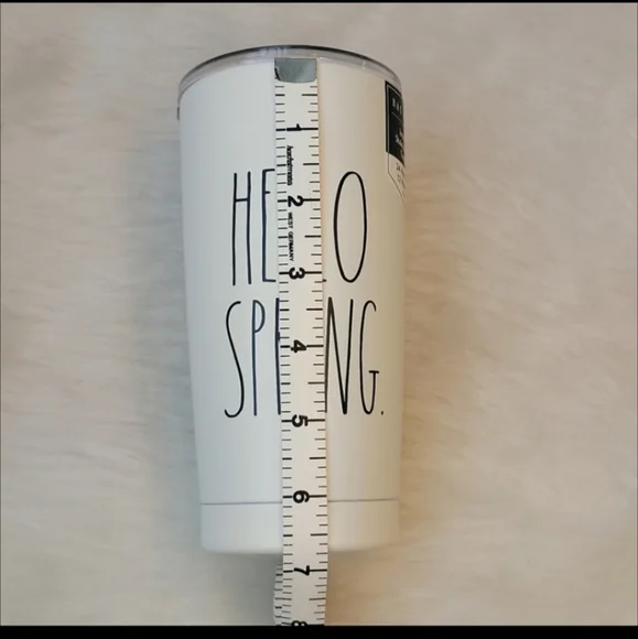 RAE DUNN NeW "Hello Spring" Ivory Black Cottage‎ Rustic Insulated Travel Tumbler - Picture 6 of 6